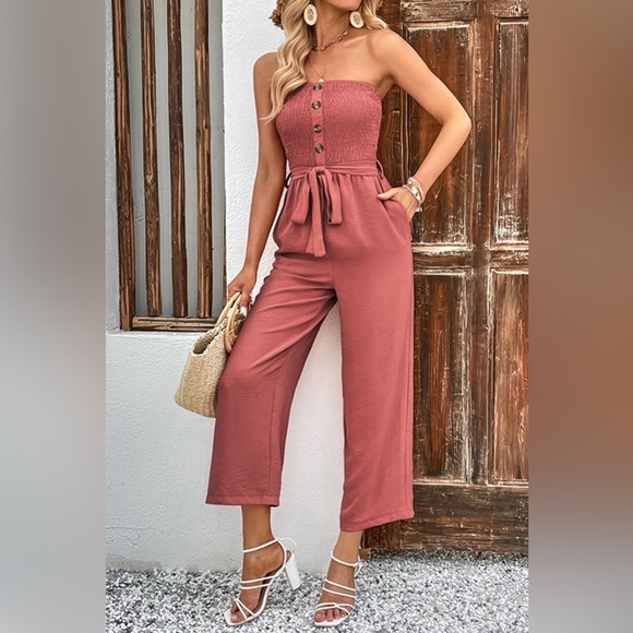 Summer Sunset Smocked Jumpsuit - Picture 1 of 5